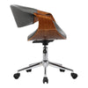 Curved Leatherette Wooden Adjustable Office Chair,Brown & Gray By Casagear Home BM155773