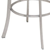 26 Curved Metal Back Counter Height Barstool,Silver & White By Casagear Home BM155786