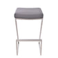 26 Z-Shape Backless Barstool with Padded Seat,Silver & Gray By Casagear Home BM155792