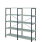 63 Inch Industrial 4 Tier Bookshelf Particleboard Metal Frame Gray Black CCA-801544