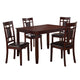 Wooden And Leather 5 Pieces Dining Set In Brown And Black By Poundex PDX-F2232