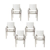 Dining Chair Set of 6 | Aluminum Frame | White