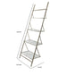 94 Inch 4 Tier Metal Frame Shelf Ladder Style Glass Antique Silver By Casagear Home BM180910