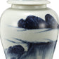 Ceramic Windswept Ginger Jar In White And Blue By Casagear Home BM180954