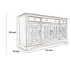 Craftsman Series 60 Wooden Media Unit With Fretwork Glass Door Cabinet Antique Cream BM181498