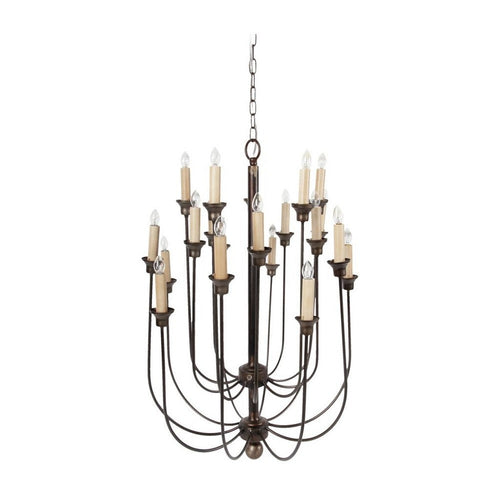 Chandelier | Traditional Style | Multi Candle Design | Bronze & Cream