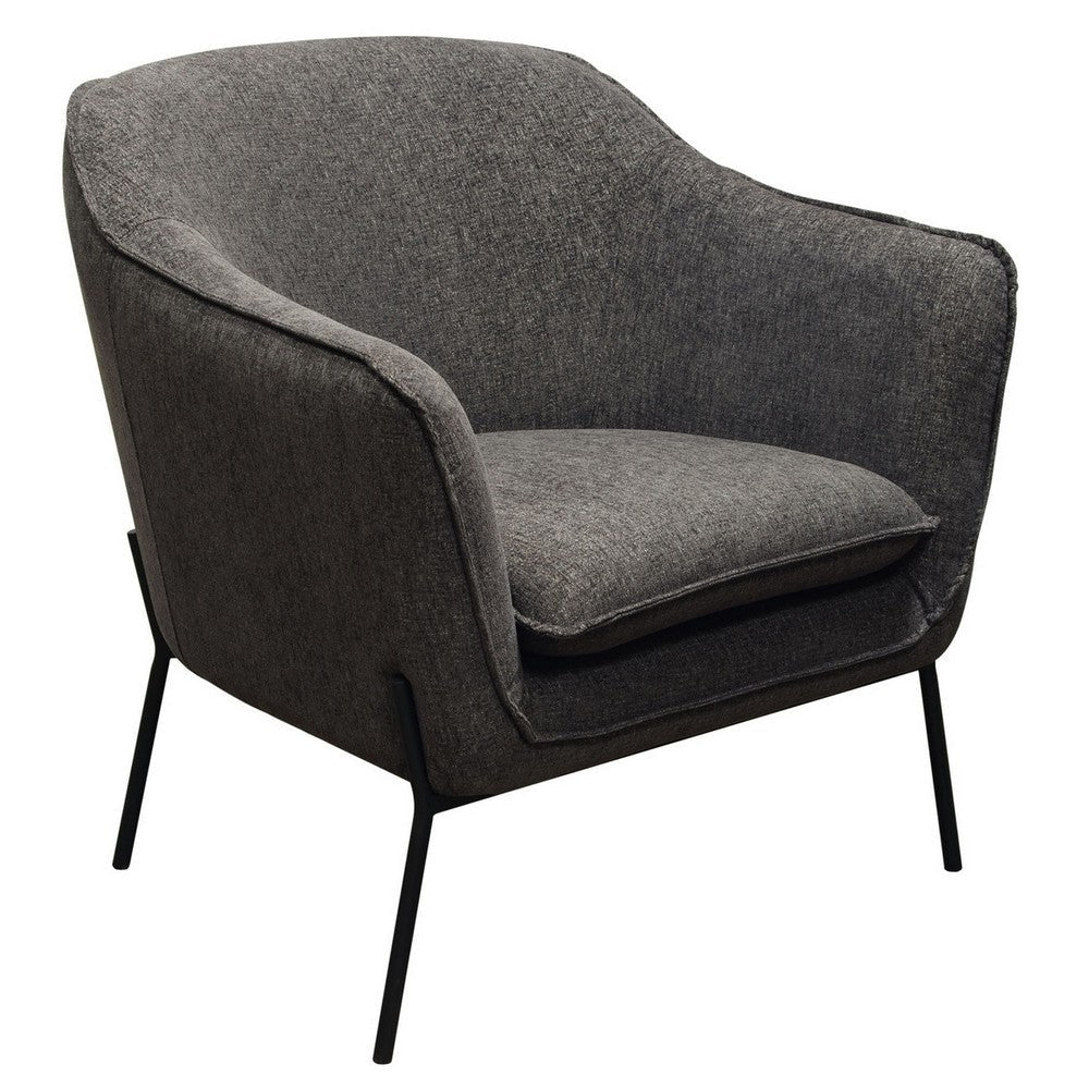 Accent Chair | Polyester Upholstered | Splayed Legs | Gray