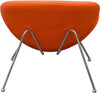 Modern Leatherette Upholstered Accent Chair with Angled Metal Legs Set of Two Orange and Silver - BM192120 BM192120