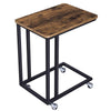 Side Table | Rustic Wood | Cantilever Iron Base | Brown & Black