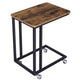 Side Table | Rustic Wood | Cantilever Iron Base | Brown & Black