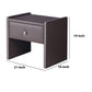 Leather Upholstered Wooden Nightstand with One Drawer Brown - BM194746 By Casagear Home BM194746