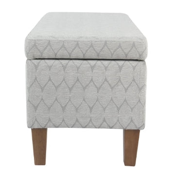 Geometric Patterned Fabric Upholstered Wooden Bench with Hinged Storage Large Gray and Brown - K6384NP-F2244 By Casagear Home