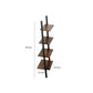 Rustic Ladder Style Iron Bookcase with Four Wooden Shelves Brown and Black - BM195857 By Casagear Home BM195857