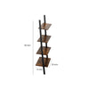 Rustic Ladder Style Iron Bookcase with Four Wooden Shelves Brown and Black - BM195857 By Casagear Home BM195857