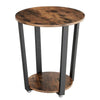 End Table | Iron & Wood | Open Storage Shelf | Brown & Black