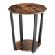 End Table | Iron & Wood | Open Storage Shelf | Brown & Black