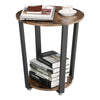 Stylish Iron and Wood End Table with Open Bottom Storage Shelf Brown and Black - BM195860 BM195860