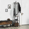 71" 8-Hook 3-Shelf Ladder Coat Rack, Brown and Black By Casagear Home
