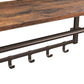 26 5-Hook Wall Shelf with Hanging Rail Brown and Black By Casagear Home BM195870