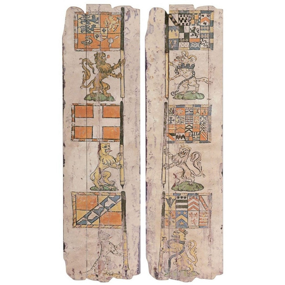 2 Piece Wall Plaque Set | Wood | Antiqued Finish | Multicolor