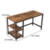 Industrial 55 Inch Wood and Metal Desk with 2 Shelves Black and Brown BM197490