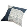 Dae 24 x 24 Square Handwoven Cotton Accent Throw Pillow Classic Simple Kilim Pattern Blue Off White By The Urban Port BM200561