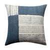 Dae 24 x 24 Square Handwoven Cotton Accent Throw Pillow, Classic Simple Kilim Pattern, Blue, Off White By The Urban Port