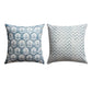 18 x 18 Square Cotton Accent Throw Pillow Floral and Chevron Patterns Set of 2 White Blue By The Urban Port BM200566