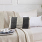 12 x 20 Rectangular Soft Cotton Dhurrie Accent Lumbar Throw Pillow Kilim Pattern Gray White By The Urban Port BM200576