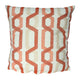 Pillow | Cotton | Geometric Embroidery | Red & Cream