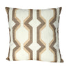 Pillow | Cotton | Geometric Embroidery | Brown & White