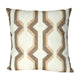 Pillow | Cotton | Geometric Embroidery | Brown & White