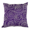 Designer Faux Silk Cotton Pillow with Pearl Beads, Purple and Silver, - BM200590 By Casagear Home