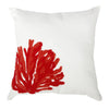 Contemporary Style Pillow with Coral Embroidery, Red and White. - BM200594 By Casagear Home