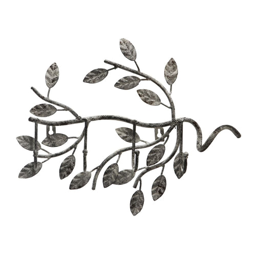 Wall Hook | Branch Shape | Leaves Accent | Gray