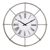 Wall Clock | Metal | Circle Dial | Roman Numbers | Silver & White