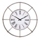 Wall Clock | Metal | Circle Dial | Roman Numbers | Silver & White