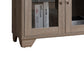 Wooden Book Cabinet with Three Display Shelves and Two Glass Doors Taupe Brown By Casagear Home BM200680