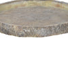 Round Shape Cemented Log Plate with Distressed Details Gray By Casagear Home BM200902