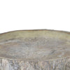 Distressed Round Shape Cemented Log Plate Gray By Casagear Home BM200903