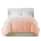 Genoa Twin Size Box Quilted Reversible Comforter The Urban Port White and Pink BM202040