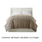 Genoa Twin Size Box Quilted Reversible Comforter The Urban Port Brown and Gold BM202042