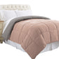 Genoa Twin Size Box Quilted Reversible Comforter The Urban Port Gray and Pink BM202043