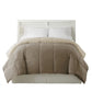 Genoa Queen Size Box Quilted Reversible Comforter The Urban Port Brown and Gold BM202049