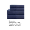 Lanester 3 Piece Polyester Twin Size Sheet Set By Casagear Home Navy Blue BM202125