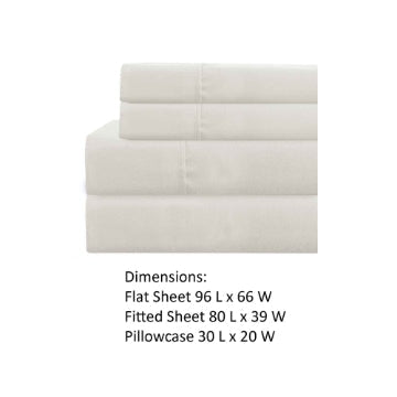 Lanester 3 Piece Polyester Twin XL Size Sheet Set By Casagear Home White BM202151