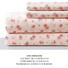 Melun 4 Piece Rose Pattern California King Microfiber Sheet Set By Casagear Home Pink BM202208