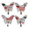 Butterfly Wall Decor with 4 Metal Hooks, Set of 4,Multicolor - BM202258 By Casagear Home