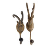 Metal Sheep Head Hangers with Crystal Ball At Base, Set of 2, Gold - BM202260 By Casagear Home