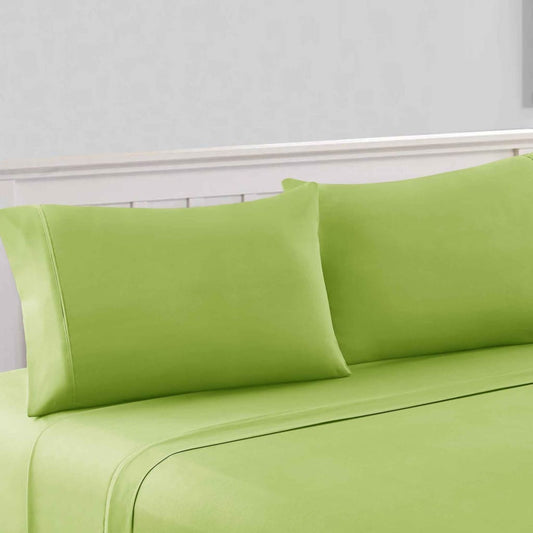 Bezons 4 Piece King Size Microfiber Sheet Set with 1800 Thread Count, Green